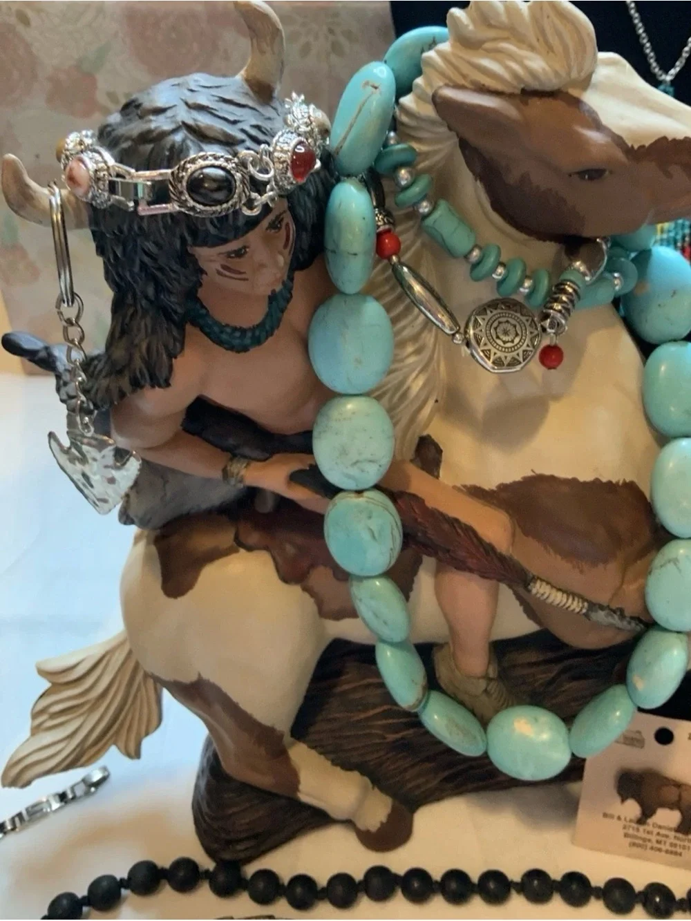 Southwestern Sculpture with Fashion Jewelry Mixed Lot 55+Pcs